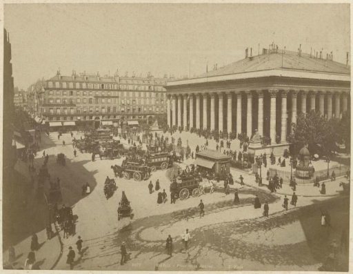 View of the Place de la Bourse in Paris