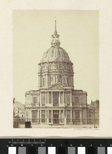 View of the south side of the Hôtel des Invalides with scaffolding