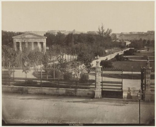 View of the Volksgarten in Vienna, Austria