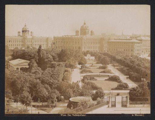 View of the Volksgarten in Vienna, Austria