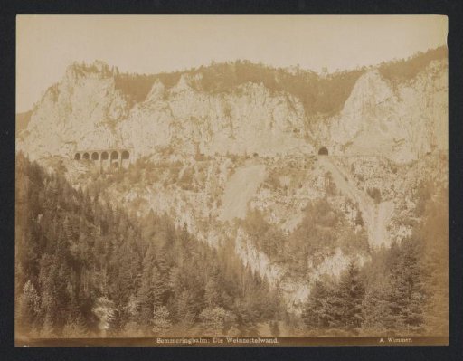 Semmering Railway through a mountain landscape, Austria