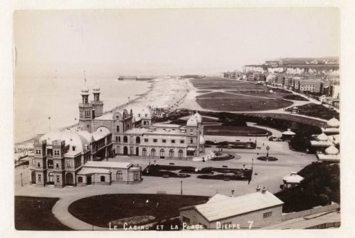 View of the beach and casino of Dieppe
