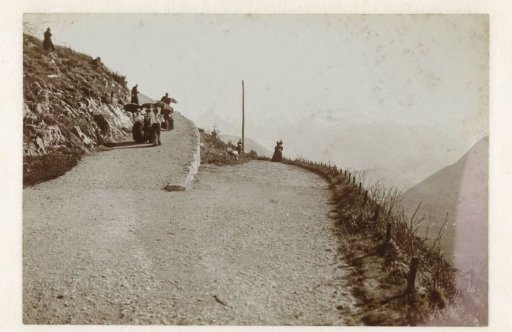Walkers on a mountain near Lourdes