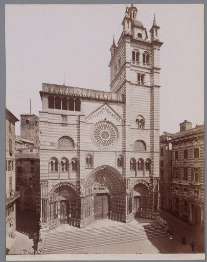 Exterior of the Cathedral of Genoa, Italy
