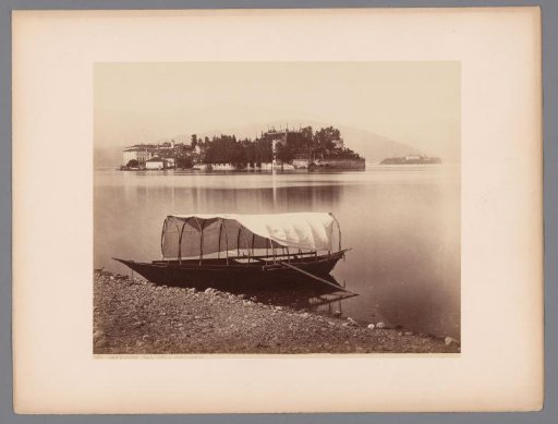 Rowing boat on Lake Maggiore, with Isola Bella and Isola Madre in the background