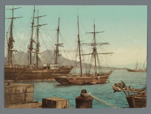 Boats in the harbour of Naples, Italy