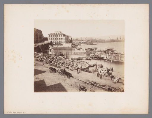 View of a quay in Santa Lucia in Naples, Italy