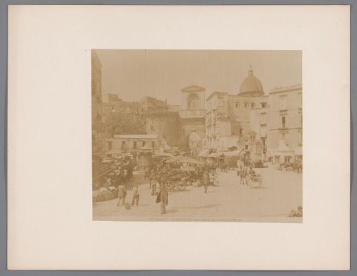 Market square in Naples, near the Porta Capuana, Italy
