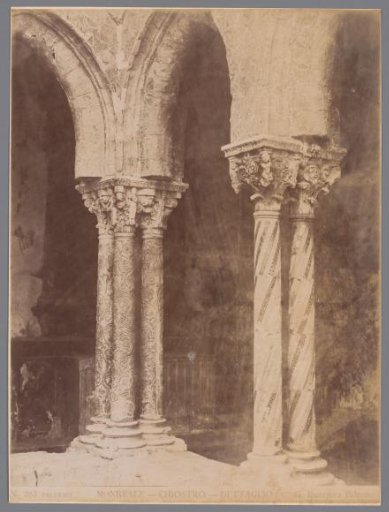 Detail view of the cloister of the cathedral of Monreale