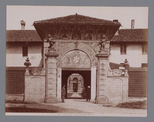 Entrance gate of the monastery church Certosa di Pavia at Pavia, Italy