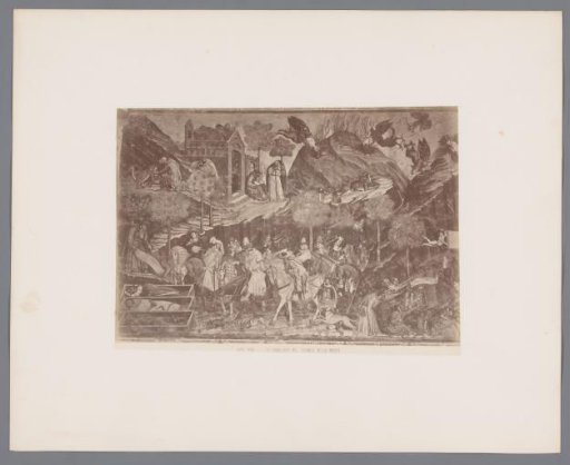 Photographic reproduction of the fresco Triumph of Death in the Camposanto at Pisa, Italy