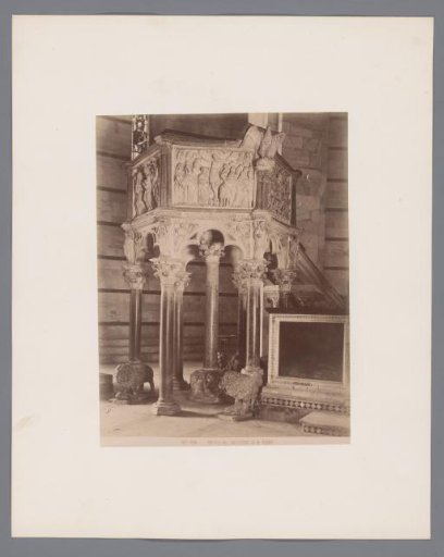 Pulpit of Nicola Pisano in the Baptistery at Pisa, Italy