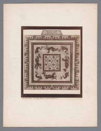 Photographic reproduction of a mosaic in the House of Sallustio at Pompeii, Italy