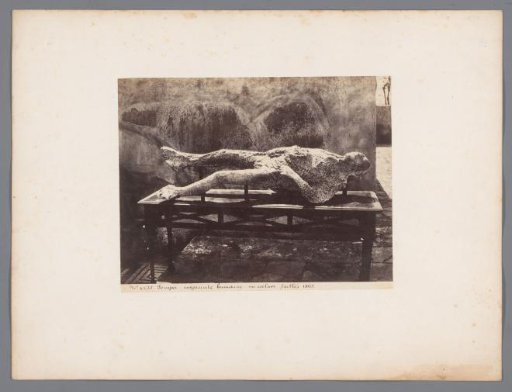 Plaster cast of a body in Pompeii, Italy