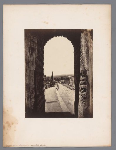 View through the gate of Herculaneum at Pompeii, Italy