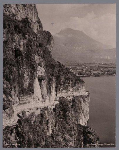 View of a road along the Ponale in Trento, Northern Italy