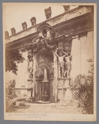 Fountain in the courtyard of the Palazzo Borghese at Rome