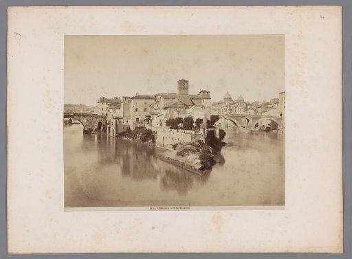 View of the Tiber Island at Rome
