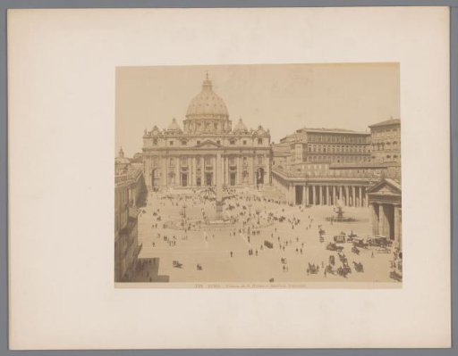 View of St. Peter's Square and St. Peter's Basilica at Vatican City, Italy