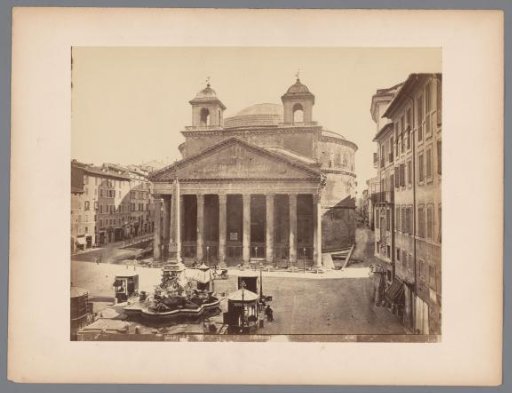 View of the Pantheon and the Macuteo Obelisk at Rome, Italy