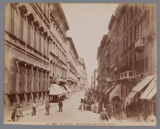 Street view of the Via del Corso at Rome