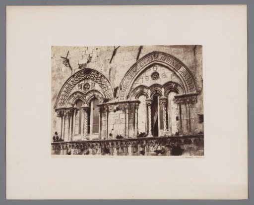 Gothic windows of the Palazzo Montalto in Syracuse, Sicily