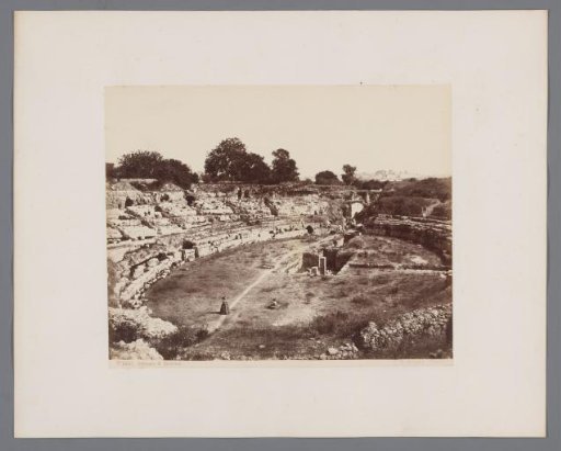 View of the ruins of an amphitheatre in Syracuse, Sicily