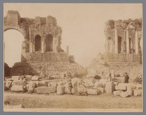 Remains of the Greek Theatre in Taormina, Italy