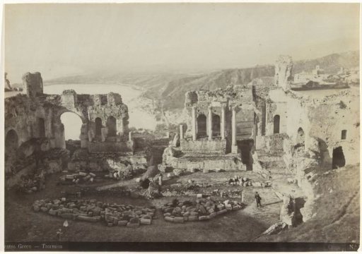 View of the Greek Theatre in Taormina, Italy
