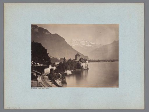 View of Chillon Castle and the Dents du Midi, Switzerland