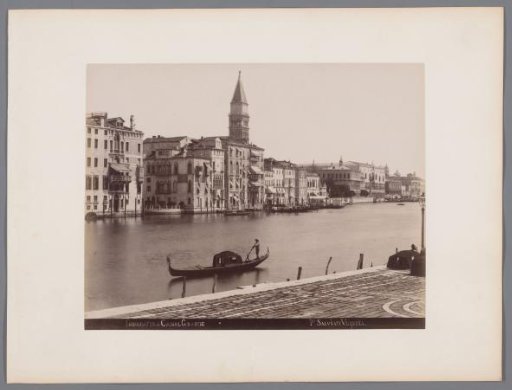 View of the entrance to the Grand Canal in Venice