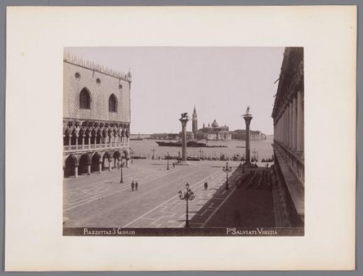 View of the square of the Church of San Giorgio Maggiore towards the campanile of St. Mark's in Venice
