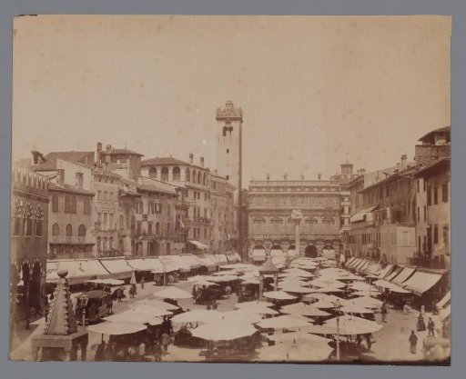 Market square in Verona, Italy