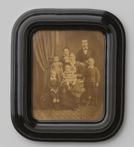 Family Portrait of an Unknown Married Couple and Five Unknown Children