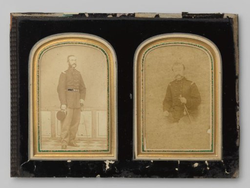 Two portraits of two unknown men in military uniform