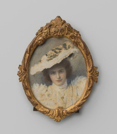 Portrait of an unknown young woman with a hat