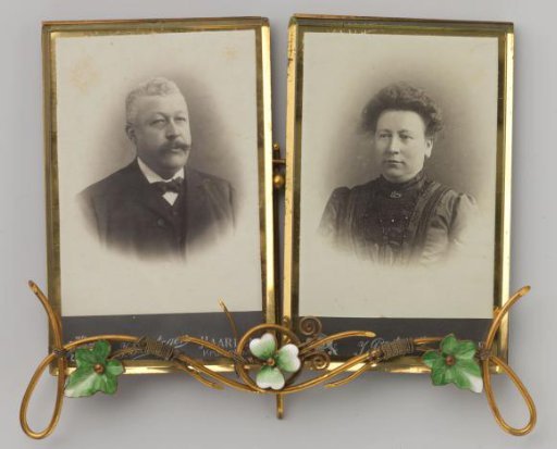 Two portraits of an unknown man and woman