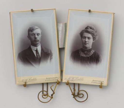 Two portraits of an unknown man and woman