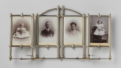 Four portraits of unknown persons, in a folding stand
