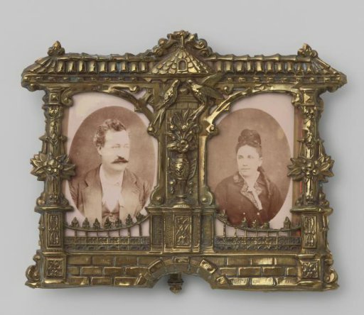 Two portraits of an unknown man and woman