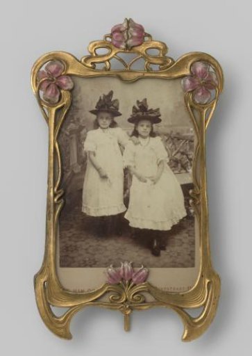 Portrait of two unknown girls with hats