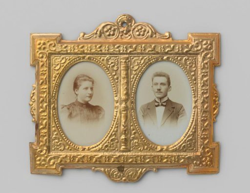 Two portraits of an unknown woman and man