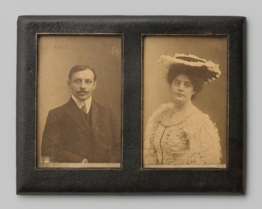 Two portraits of an unknown man and woman