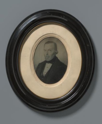 Photographic reproduction of a drawn portrait of an unknown man