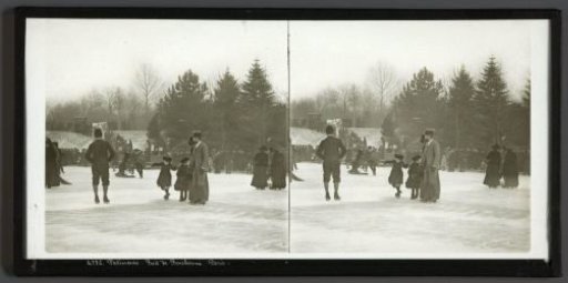 People skating in the Bois de Boulogne near Paris