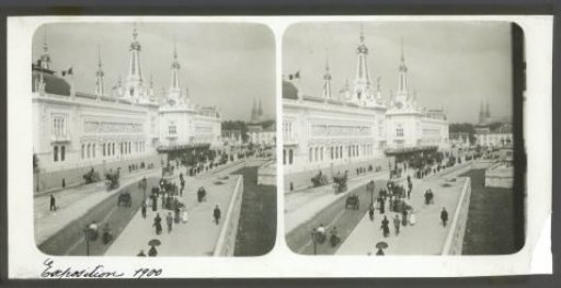 View of a pavilion during the World Exhibition of 1900 in Paris