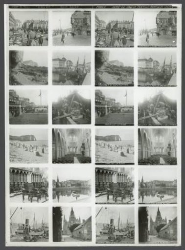 Twelve Stereoscopic Views of Harbours, the Beach and City Views in Normandy