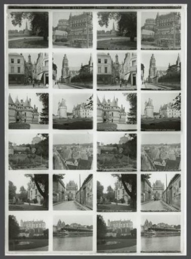 Twelve stereoscopic views of monuments in towns around the Loire