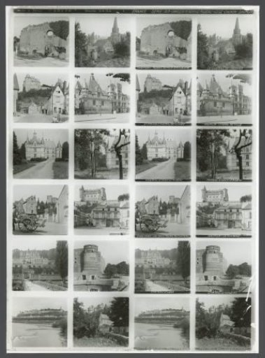 Twelve stereoscopic views of monuments in Langeais, Azay-le-Rideau and Saumur
