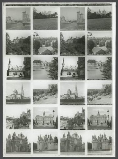 Twelve stereoscopic views of monuments in Thouars, Chauvigny, Poitiers and La Rochelle